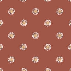 clay minimal daisy fabric, sfx1441 - daisies, simple prairie fabric, baby girl, muted, earthy, daisy fabric