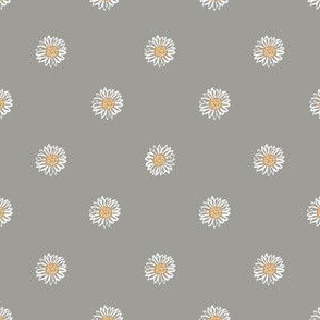 fog minimal daisy fabric, sfx5803 - daisies, simple prairie fabric, baby girl, muted, earthy, daisy fabric