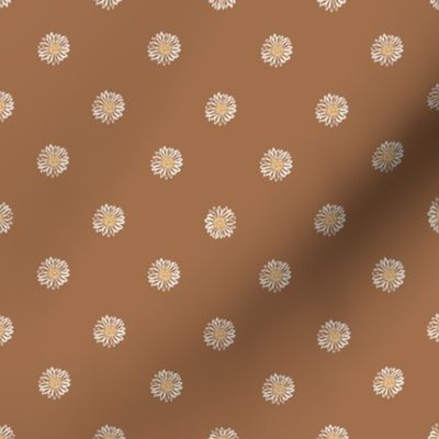 pecan minimal daisy fabric, sfx1336 - daisies, simple prairie fabric, baby girl, muted, earthy, daisy fabric