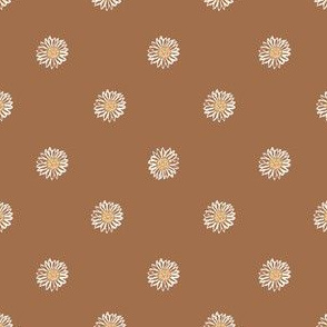 pecan minimal daisy fabric, sfx1336 - daisies, simple prairie fabric, baby girl, muted, earthy, daisy fabric