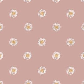 rose minimal daisy fabric, sfx1512 - daisies, simple prairie fabric, baby girl, muted, earthy, daisy fabric