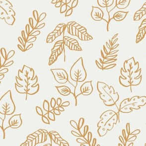 minimal leaf fabric - oak leaf - sfx1144 - leaf, leaves, baby, nursery, natural, minimal, simple, earthy, gender neutral 