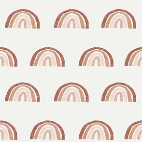 Scattered Rainbows Fabric - clay, sandstone, blush, almond  || Earth toned rainbows fabric || Rainbow Baby kids bedding