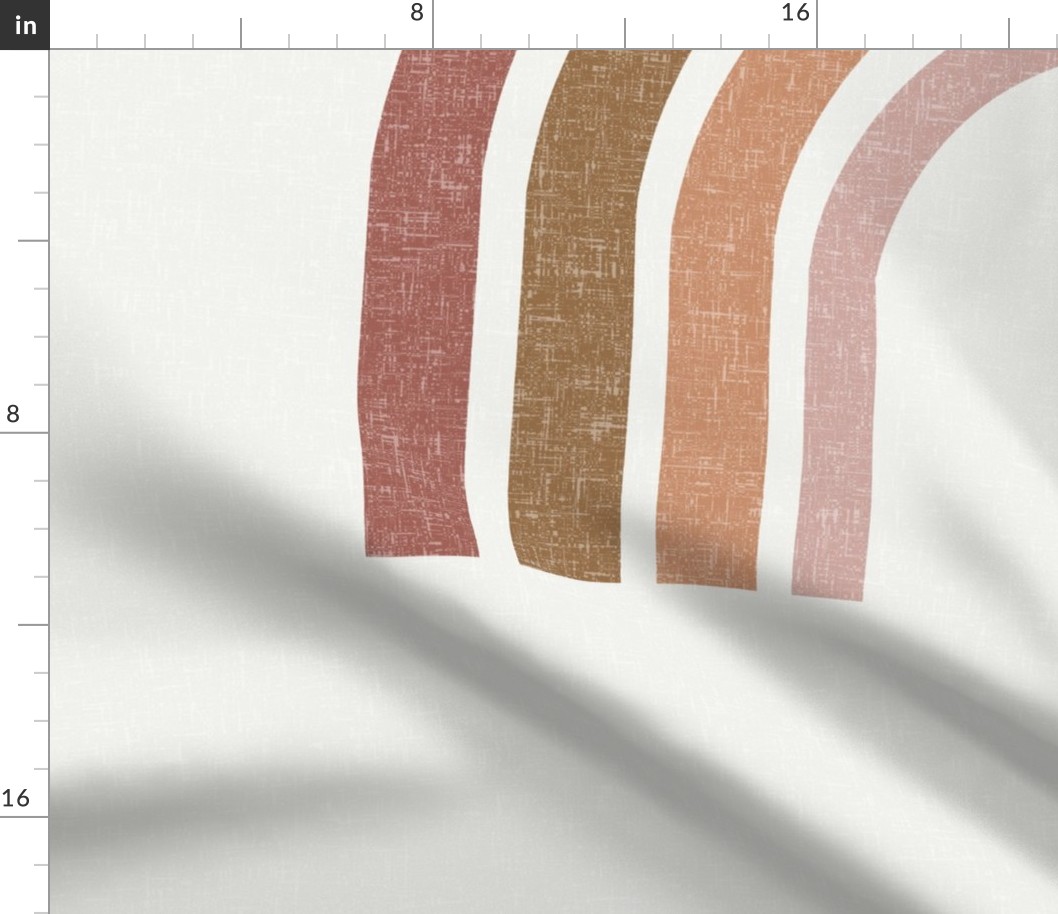 1 YARD Scattered Rainbows Fabric - redwood, chipmunk, sandstone, rose || Earth toned rainbows fabric || Rainbow Baby kids bedding