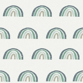 Scattered Rainbows Fabric - sage, milky green, rainforest, stone  || Earth toned rainbows fabric || Rainbow Baby kids bedding