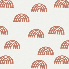 Scattered Rainbows Fabric - Apricot sfx1336 || Earth toned rainbows fabric || Rainbow Baby kids bedding