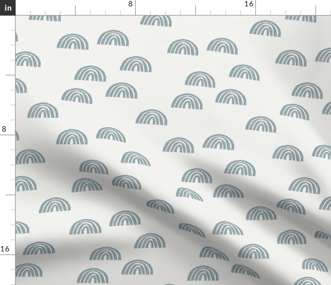Scattered Rainbows Fabric - Slate sfx4408 || Earth toned rainbows fabric || Rainbow Baby kids bedding