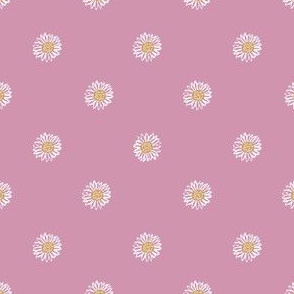 orchid minimal daisy fabric,  sfx2210 - daisies, simple prairie fabric, baby girl, muted, earthy, daisy fabric
