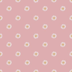 powder minimal daisy fabric, sfx1611 - daisies, simple prairie fabric, baby girl, muted, earthy, daisy fabric