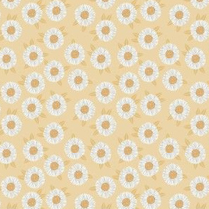 MINI daisy fabric - sfx0916 chamomile - nursery fabric, floral fabric, earth toned fabric, trendy floral fabric, baby bedding fabric 