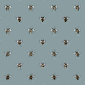 TINY - SMALL bee fabric - honey bee fabric, minimal bee design - sfx4408 slate