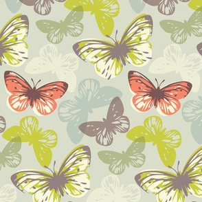 butterfly flutter - coral & lime