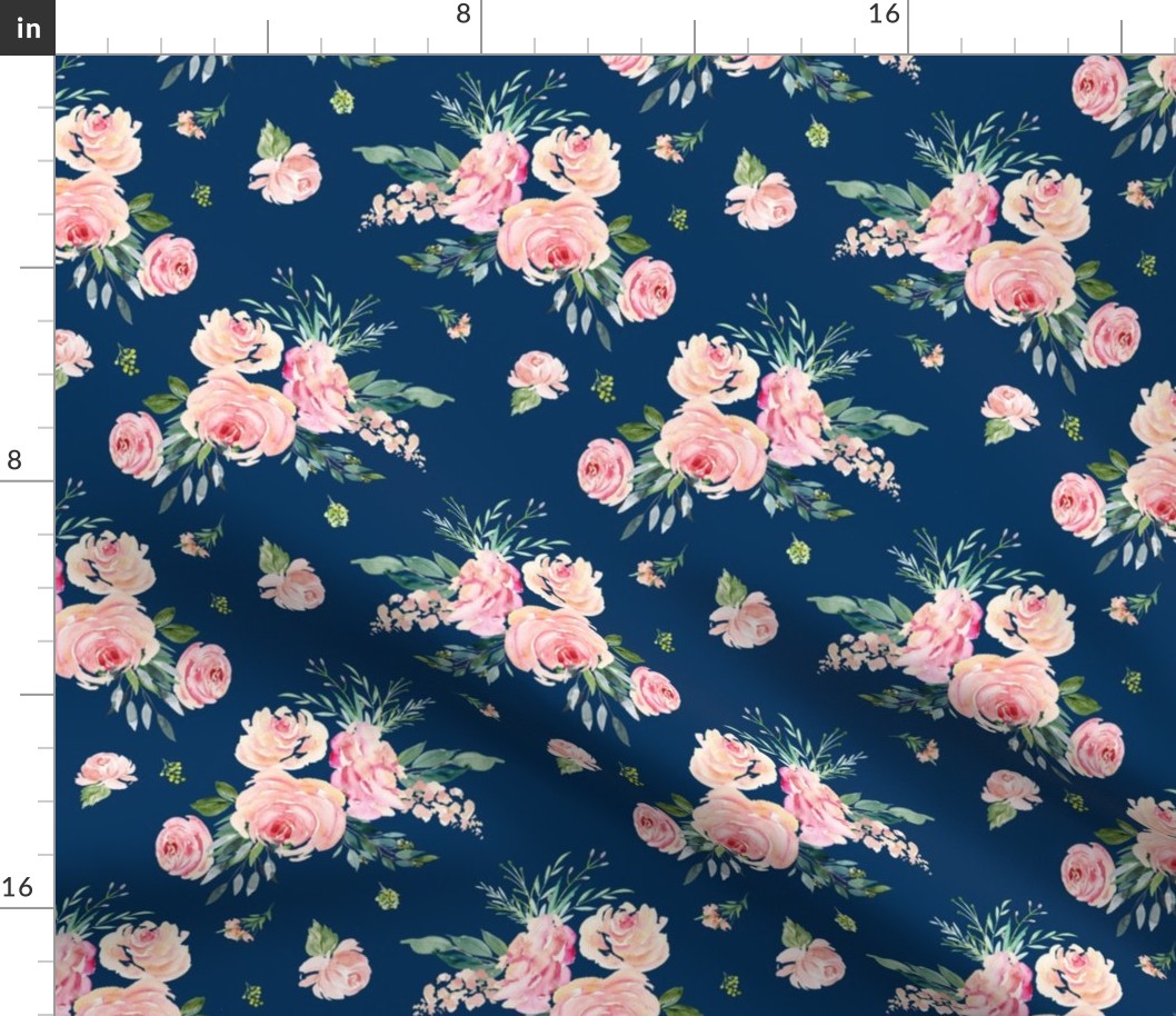 8" Graceful Blooms - Bright Navy