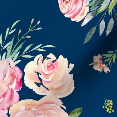 18" Graceful Blooms - Bright Navy