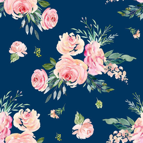 18" Graceful Blooms - Bright Navy