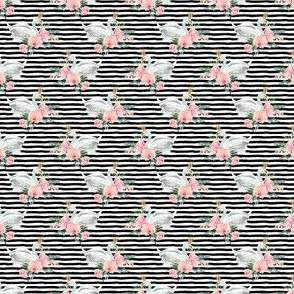 1.5" Graceful Swan - Black & White Stripes