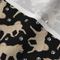 Tiny Trotting cream Shiba Inu and paw prints - black