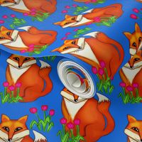 Spring Fox/ on Deep Blue