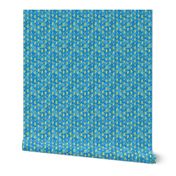 Oak Leaves and Acorns Stripes on Blue | Small