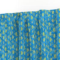 Oak Leaves and Acorns Stripes on Blue | Small