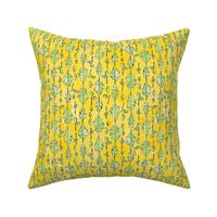 Oak Leaves and Acorns Stripes on Yellow | Medium