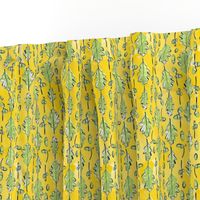 Oak Leaves and Acorns Stripes on Yellow | Medium