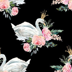 8" Graceful Swan - Black