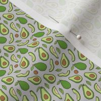 Avocado  Fabric on Grey Tiny Small 0,5 inch