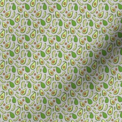 Avocado  Fabric on Grey Tiny Small 0,5 inch
