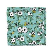 Averie Floral Turquoise White Yellow