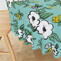 Averie Floral Turquoise White Yellow