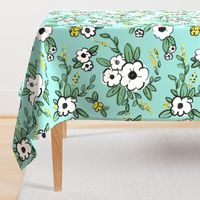 Averie Floral Turquoise White Yellow