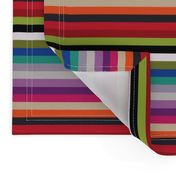 Modern Kilim Stripes - purple, red and green - medium