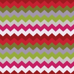 Olive and raspberry zigzag - modern stripes by Cecca Designs - large scale