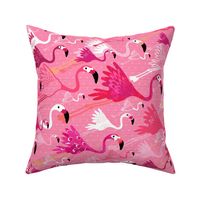 Flying Flamingos - Pink