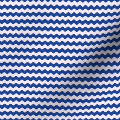Wavy Stripes - blue and white - small scale