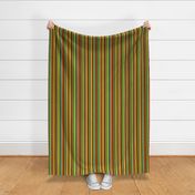 BN12 - Fancy Variegated Stripe in Orange - Brown - Red - Yellow - Turquoise - Greens