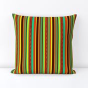 BN12 - Fancy Variegated Stripe in Orange - Brown - Red - Yellow - Turquoise - Greens