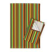 BN12 - Fancy Variegated Stripe in Orange - Brown - Red - Yellow - Turquoise - Greens