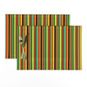 BN12 - Fancy Variegated Stripe in Orange - Brown - Red - Yellow - Turquoise - Greens