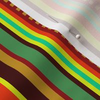 BN12 - Fancy Variegated Stripe in Orange - Brown - Red - Yellow - Turquoise - Greens