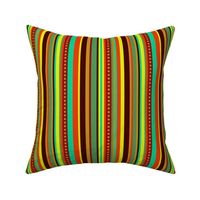 BN12 - Fancy Variegated Stripe in Orange - Brown - Red - Yellow - Turquoise - Greens