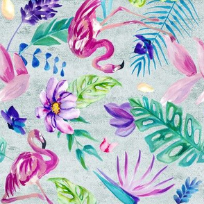 Painted Tropical Flamingo - Acid Washed Small