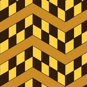 Butterscotch and Chocolate Checkerboard Chevrons
