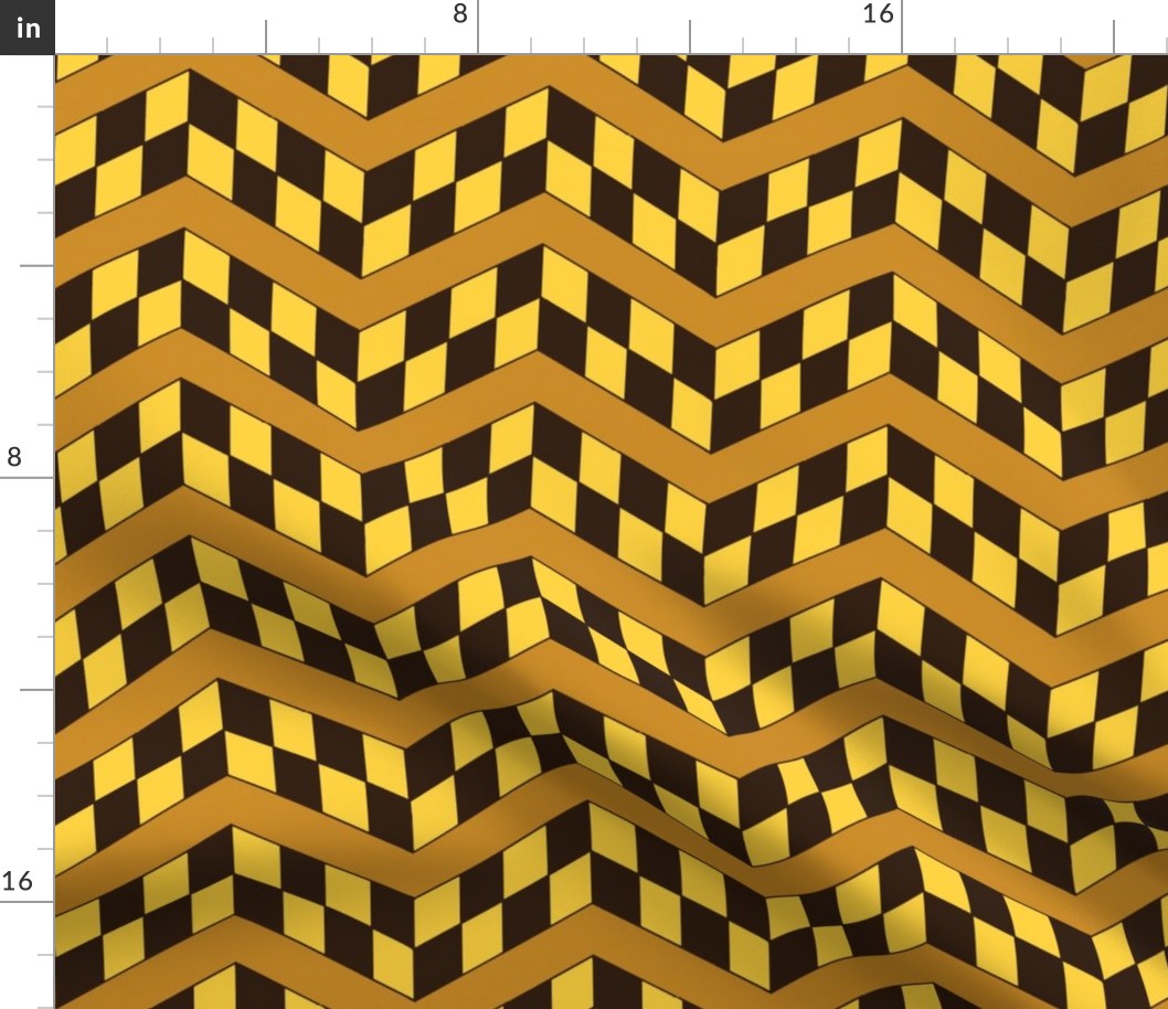 Butterscotch and Chocolate Checkerboard Chevrons