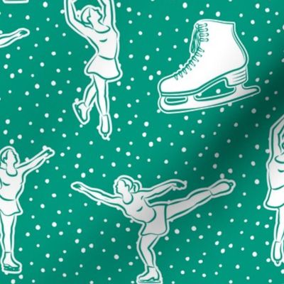 figure skating in green (w/ polka)