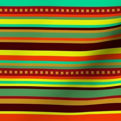 BN12 -Fancy Variegated Stripe in Orange - Brown - Red - Yellow -  Green