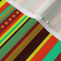BN12 -Fancy Variegated Stripe in Orange - Brown - Red - Yellow -  Green