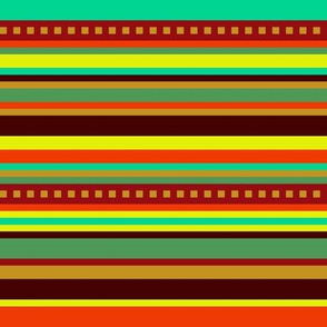 BN12 -Fancy Variegated Stripe in Orange - Brown - Red - Yellow -  Green