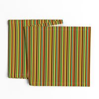 BN12  - Fancy Narrow Variegated Stripes in Orange, Brown, Red, Yellow, Orange Green